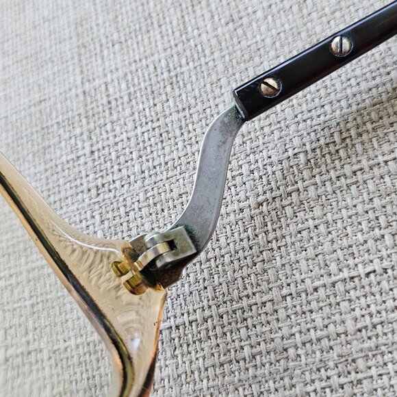 Vintage Women Eyeglasses Frame Eyewear Tan/Black Tone Glasses Frame only - Picture 9 of 10